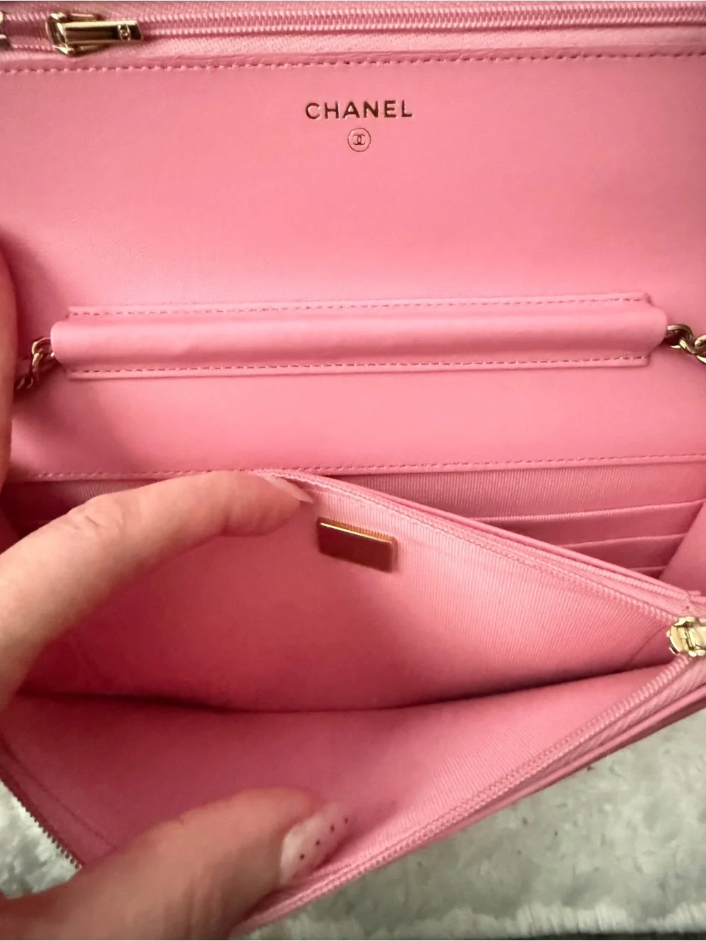 CHANEL Pink Quilted Lambskin Crossbody WOC